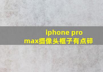 iphone promax摄像头框子有点碎